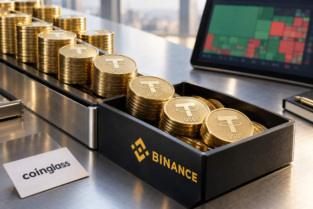 Coinglass shows Binance posted a $414 million USDT net inflow over 24 hours