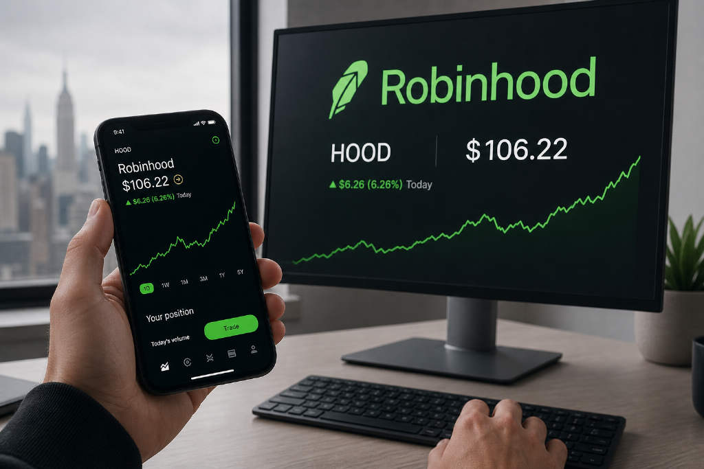 HOOD涨超11%,股价站上106美元