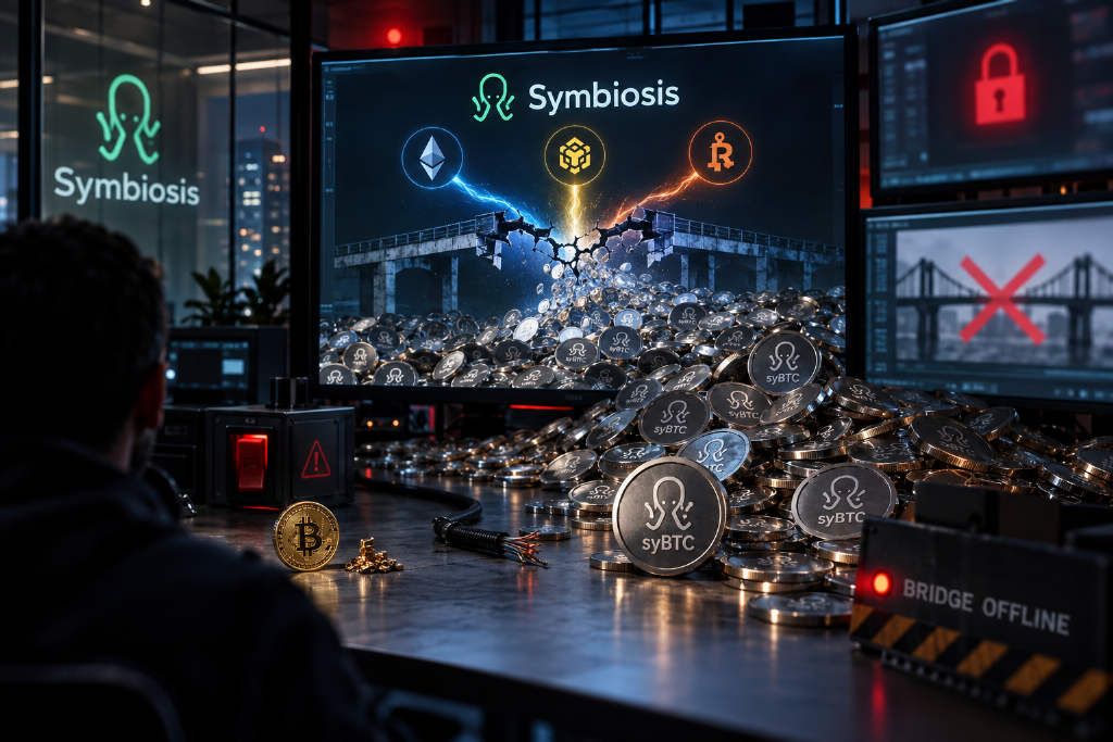 Symbiosis bridge exploit let attacker mint 46.1 billion unbacked syBTC from a 330-satoshi deposit