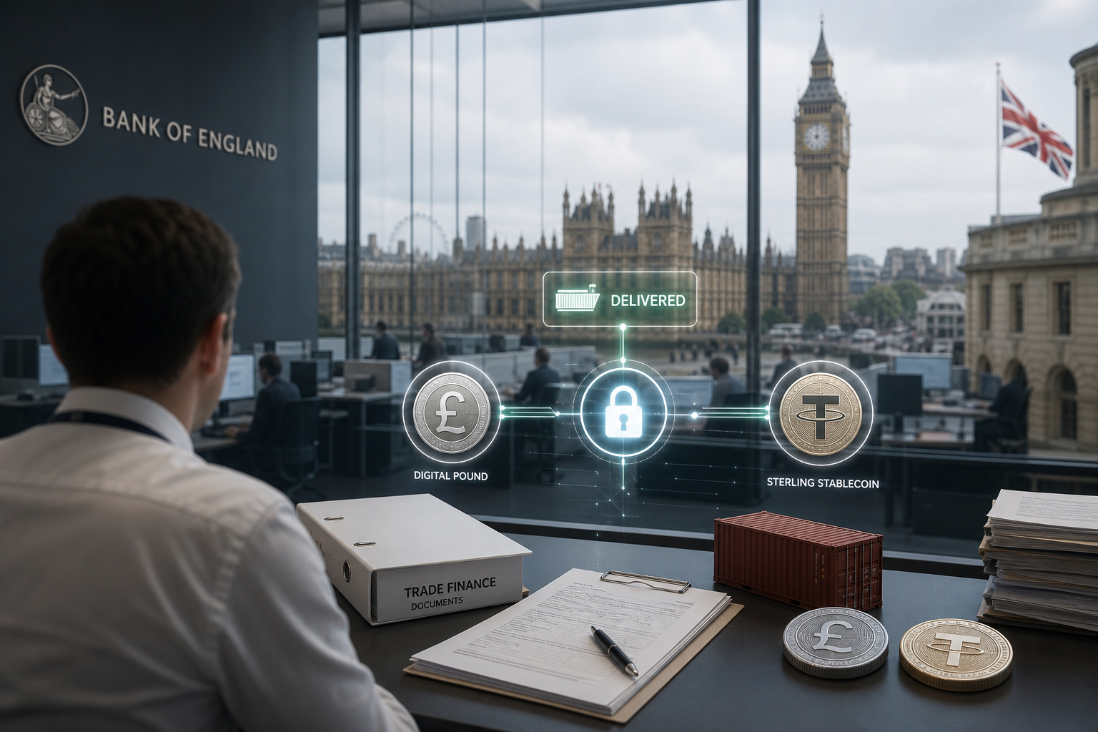 英国央行测试央行数字货币与稳定币共存 简化跨境贸易融资