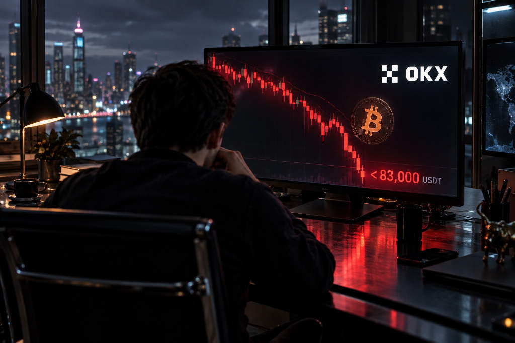 BTC跌破83000 USDT,24小时跌幅3.98%