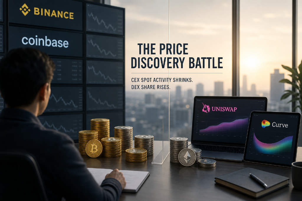 DEX 7 月现货占比升至 19.5%,CEX 现货萎缩与定价权迁移之争再起