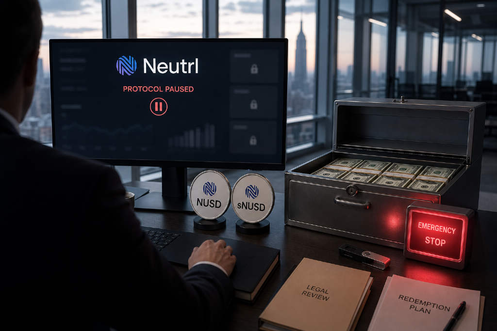 Neutrl策略头寸影响储备流动性,拟9月初开放NUSD与sNUSD提前赎回