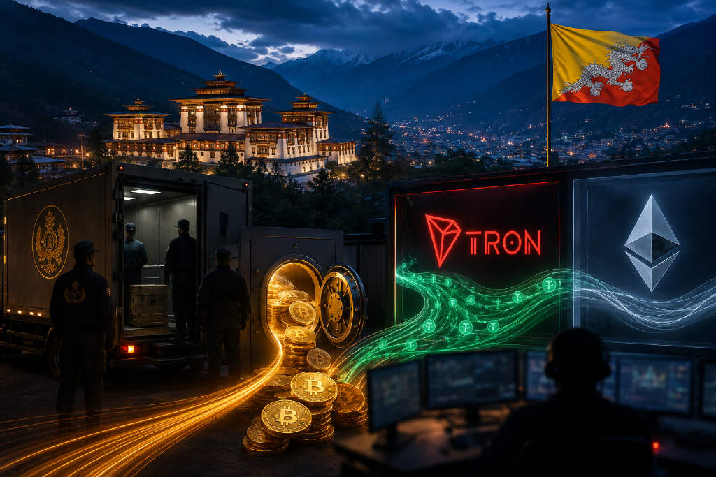 Tron链上USDT反超以太坊,不丹政府转出400枚比特币