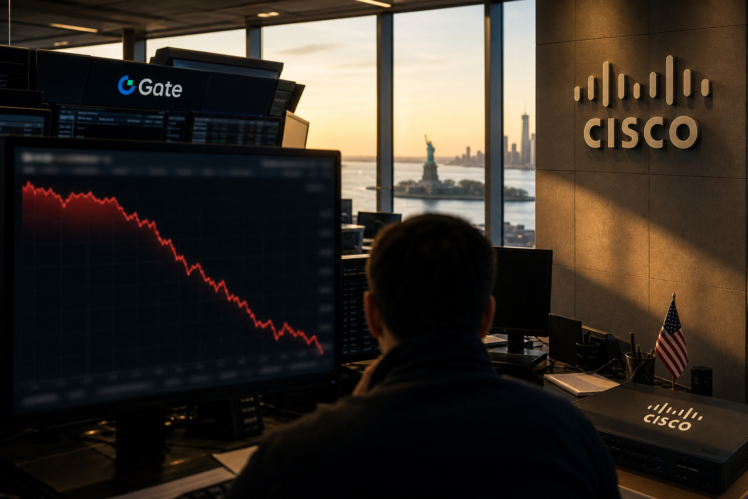 Cisco (CSCO.O) Drops Over 5% in Pre-Market Trading, Gate Data Shows