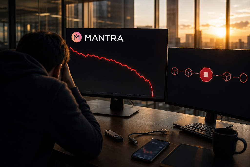 MANTRA token falls 18.5% to record low as chain halt freezes deposits and withdrawals