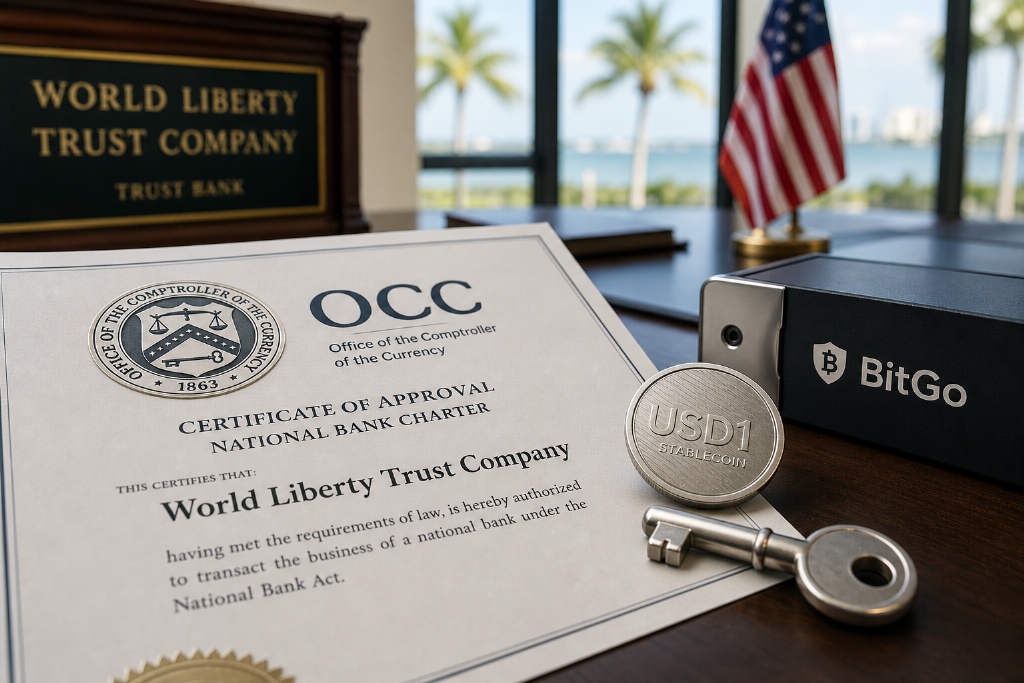 OCC初步批准川普家族关联银行牌照,USD1拟自BitGo转回自营