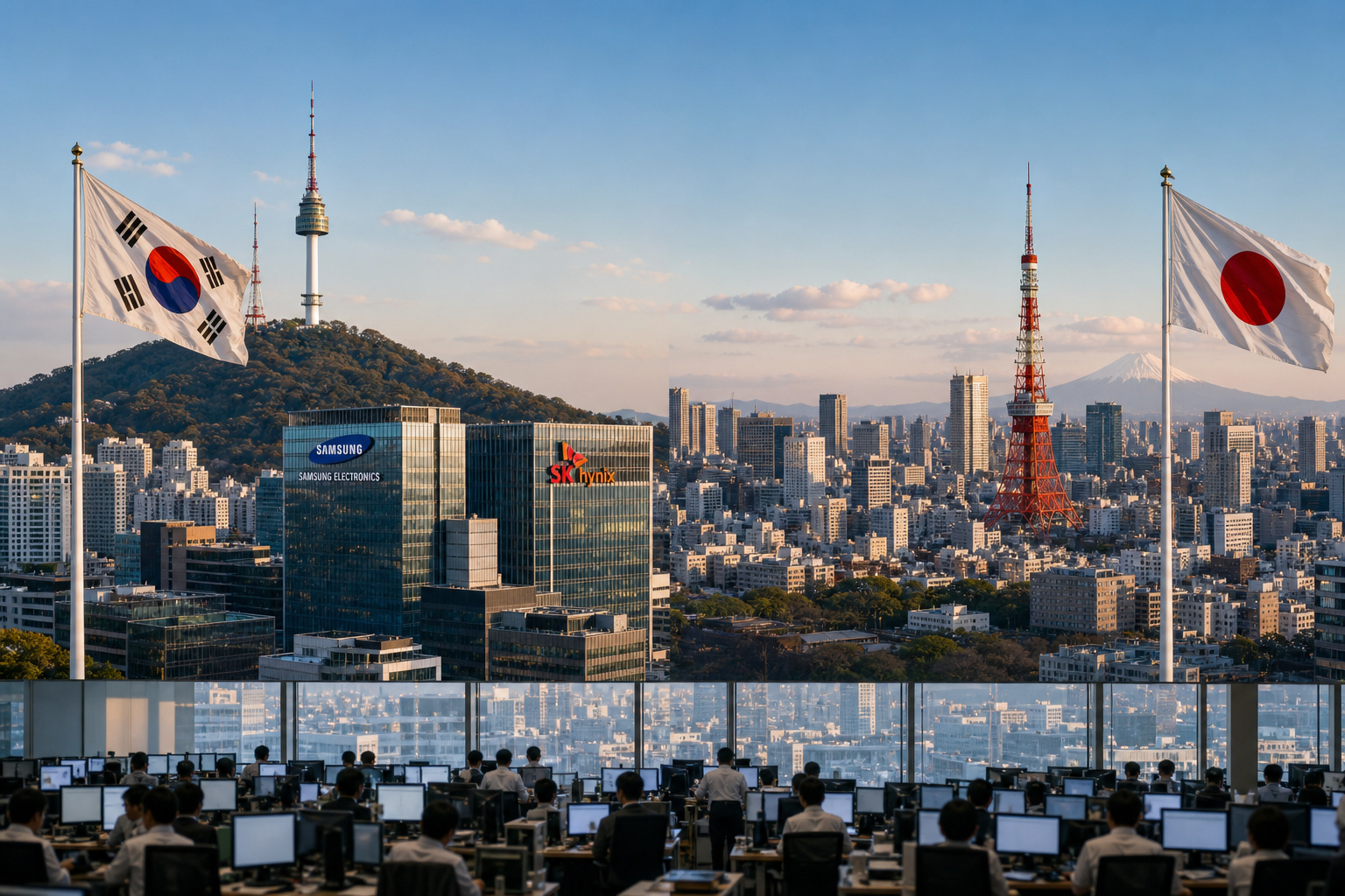 Japan and South Korea Stocks Close Higher: KOSPI Up 3.21%