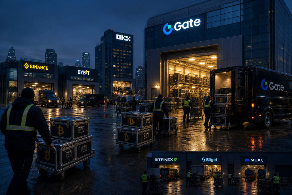 过去 7 日前十交易所 BTC 余额变动:Gate 增幅居首,OKX 降幅最大