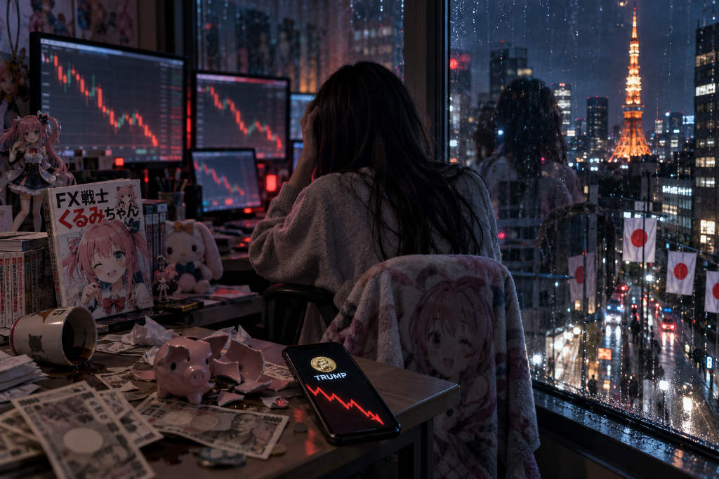 FX Warrior Kurumi anime spotlights leveraged trading losses as creator’s TRUMP stop-loss resurfaces
