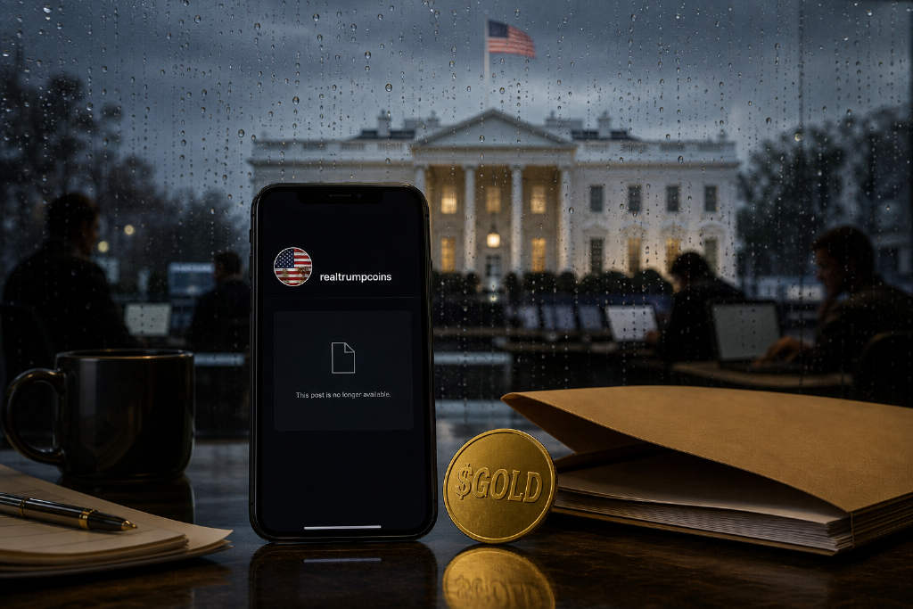 realtrumpcoins账号已删除$GOLD发币推文