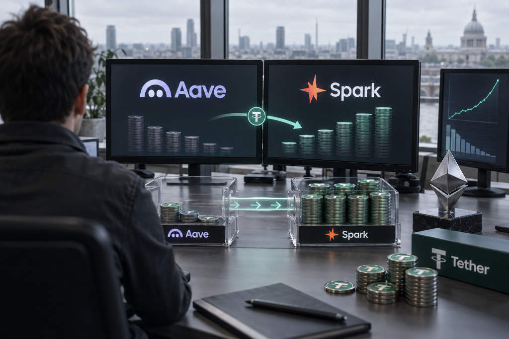 钱包地址将 1.5 亿枚 USDT 从 Aave 转入 Spark Savings