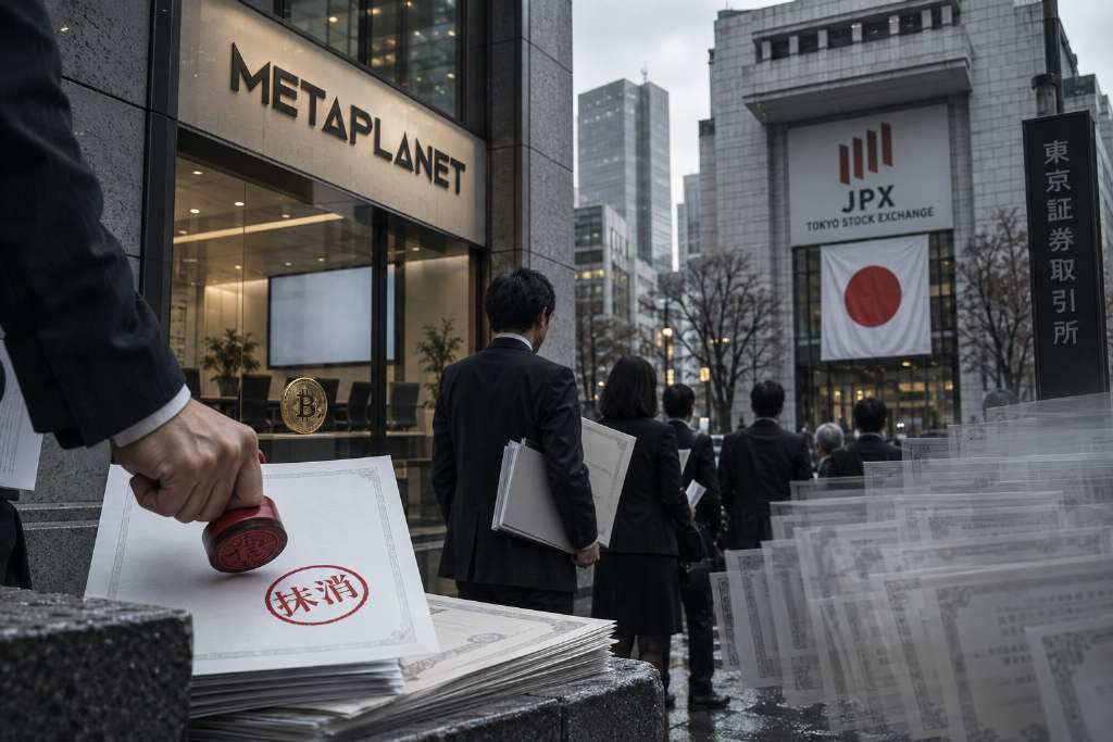 Metaplanet drops about 17% in two days as shareholders call for 273 million shares to be canceled