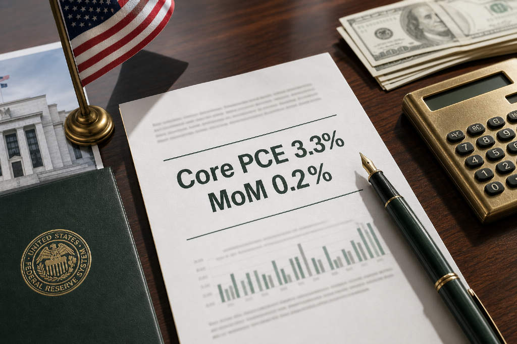 美国7月核心PCE年率3.3%,与上月持平并符合预期