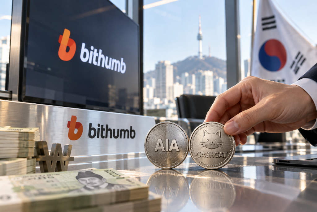 Bithumb将在韩元市场上线AIA与CASHCAT