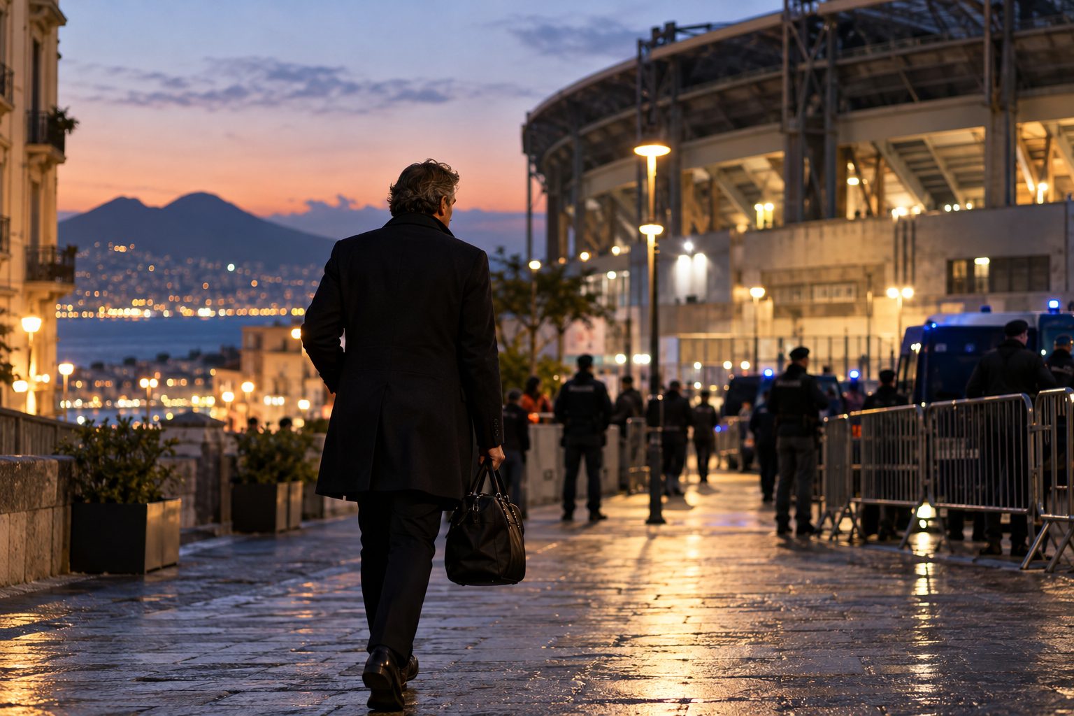 Pioli seen in Naples before Roma game