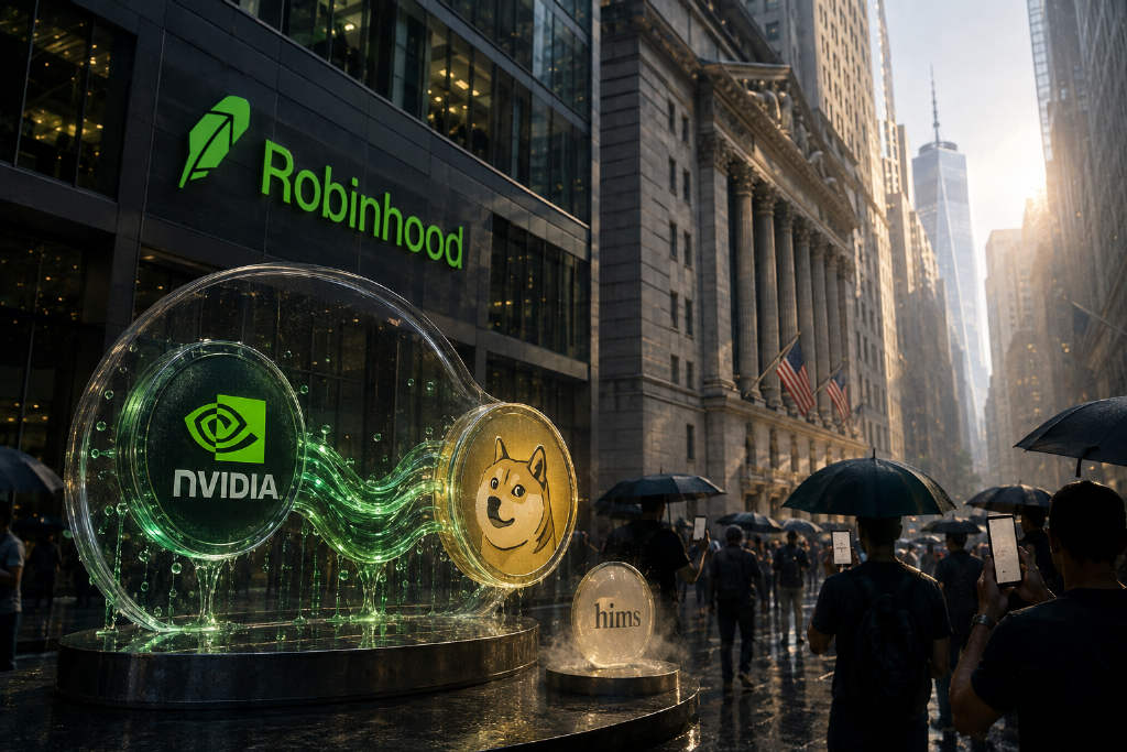 Robinhood’s Stock-Crypto Meme Trade Turns NVDA Into the New Pairing Behind Dog Coins