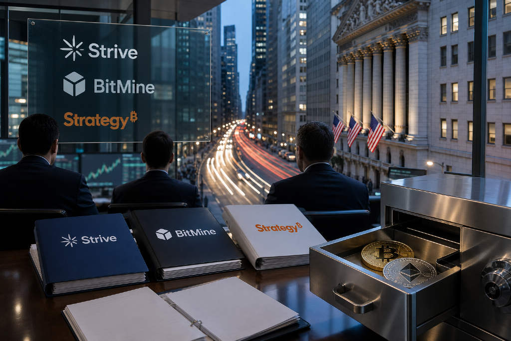 Strive、BitMine 与 Strategy 再度加仓,加密财库模式押注融资窗口