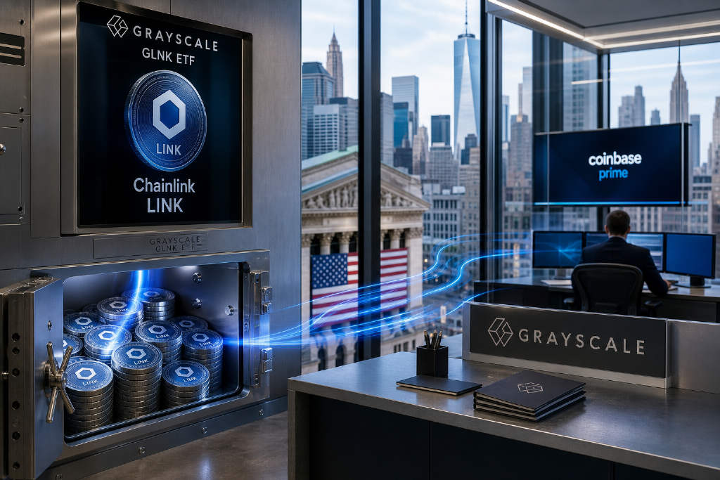 Grayscale 旗下 GLNK ETF 持有 LINK 增至 1066 万枚,规模约 1.24 亿美元