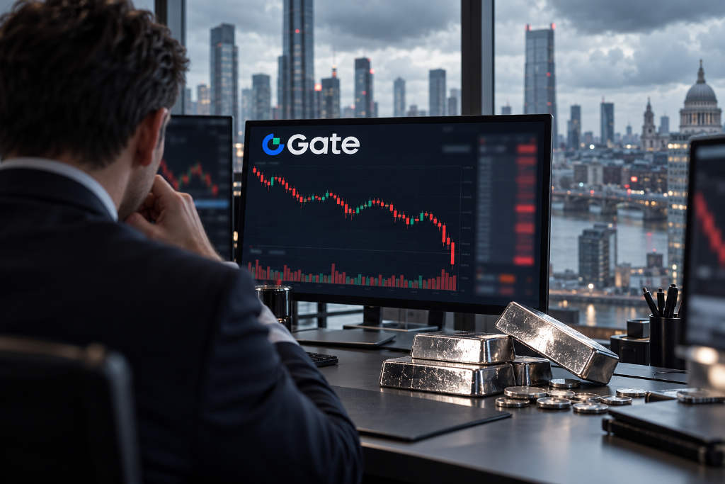 Spot silver falls 3% on the day to $56.23 per ounce, Gate data shows
