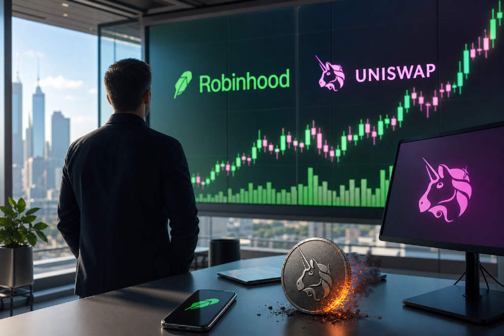 Robinhood Chain 放量带动 UNI 走强,股票代币成交额单月增 10 倍
