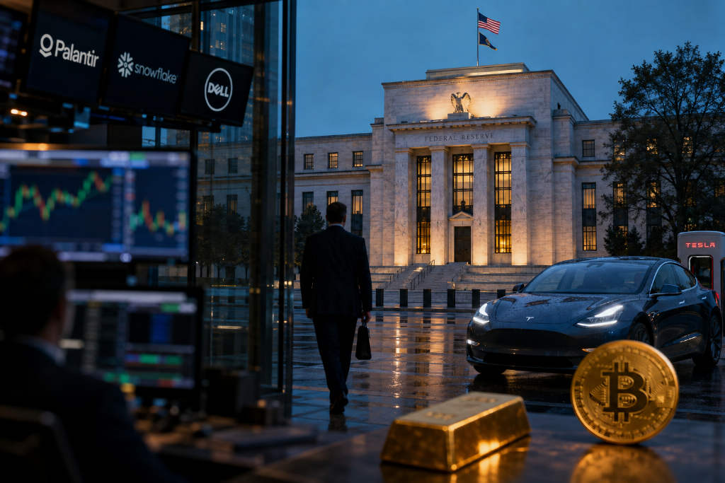Waller’s dovish shift lifts risk assets as Tesla, crypto names and AI software lead Wall Street