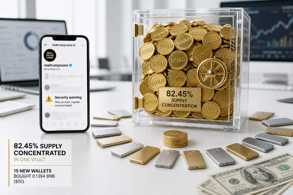realtrumpcoins账号推出$GOLD,团队控制82.45%供应