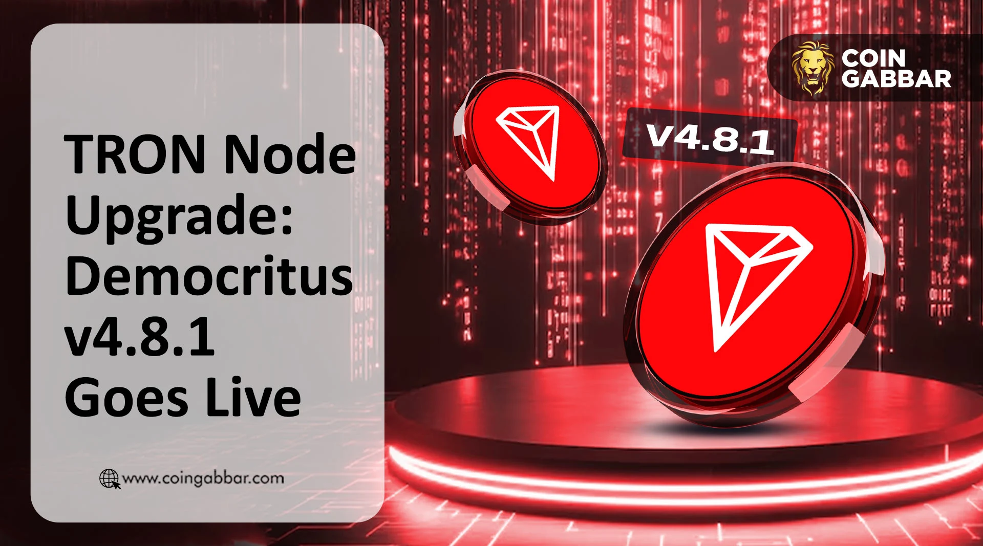 TRON Rolls Out Mandatory Democritus Upgrade as TRX Edges Higher After Announcement