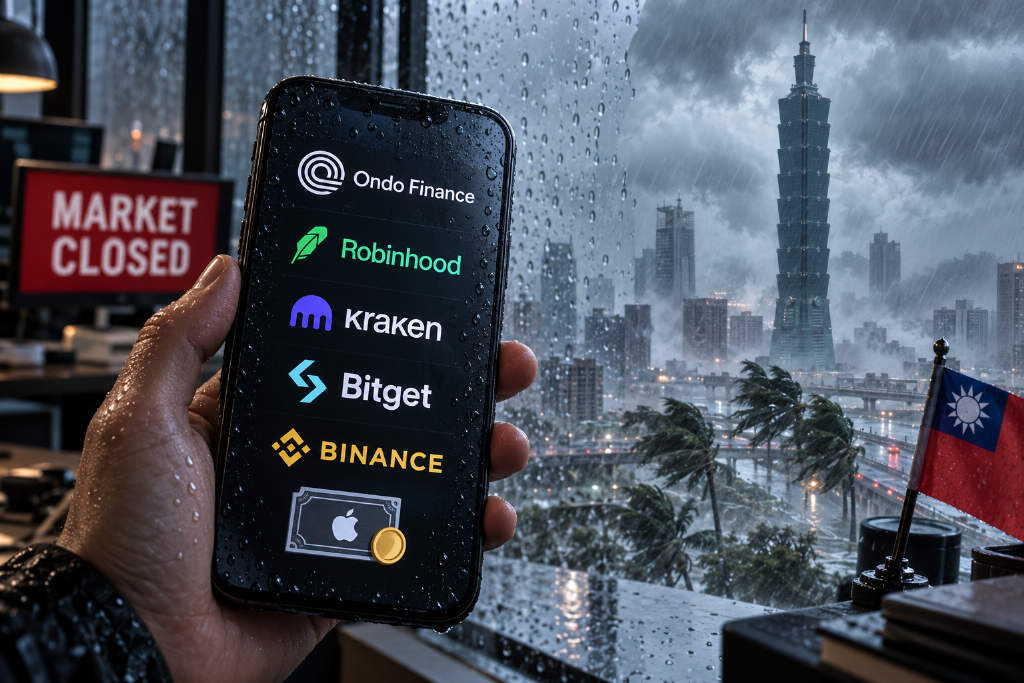 Typhoon-day market closure debate in Taiwan revives questions over tokenized stocks and round-the-clock equity trading