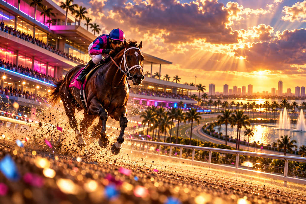 Gulfstream Park 的固定位置与距离计算方式