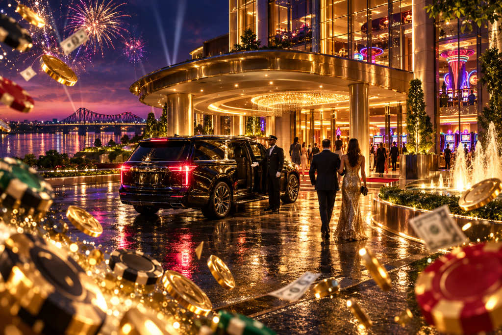 Gold Strike Casino: fixed location and documented straight-line distances