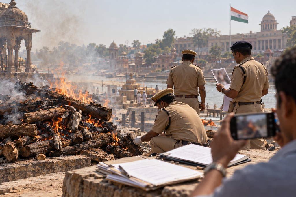 Indian murder accused arrested after police say he faked his death with an AI-linked cremation image and a goat