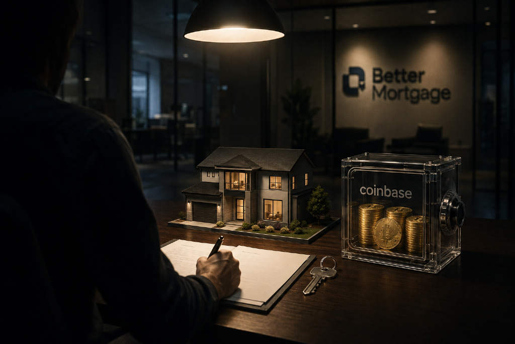 Better Mortgage与Coinbase联合推出比特币抵押贷款,250%质押率付首付