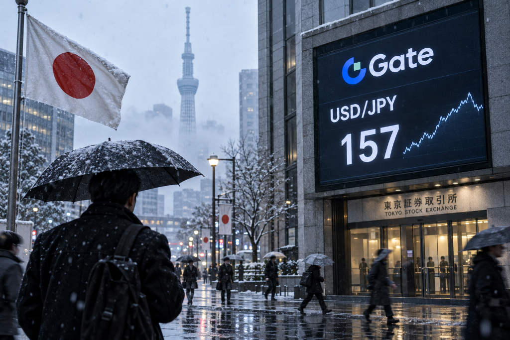 美元兑日元短时回调至 157.0,24 小时涨 0.8%