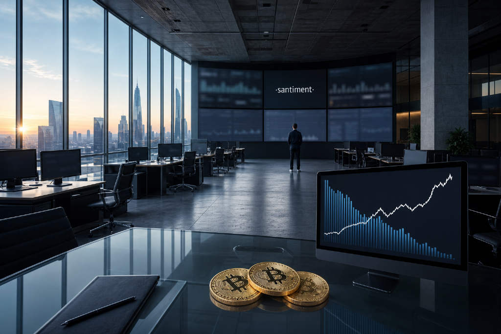 Santiment:BTC 涨约 22%,币本位未平仓量降至一个月低点