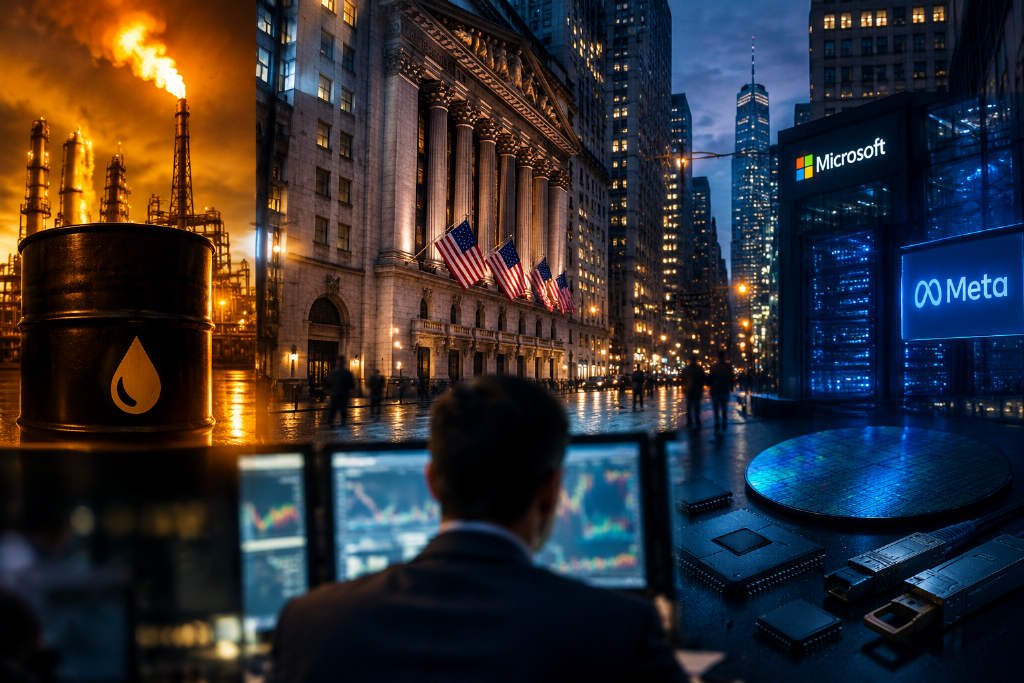 WTI’s 2.06% rise lifts energy shares as storage and optical names weigh on the Nasdaq