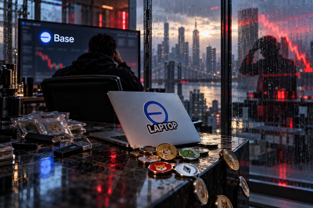 LAPTOP 代币在 Base 开盘后迅速跳水,1 小时内跌去 98%
