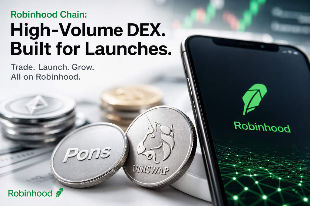 Robinhood Chain 单日 DEX 交易量达 14.9 亿美元,Pons 拿下近三分之二发射平台费用