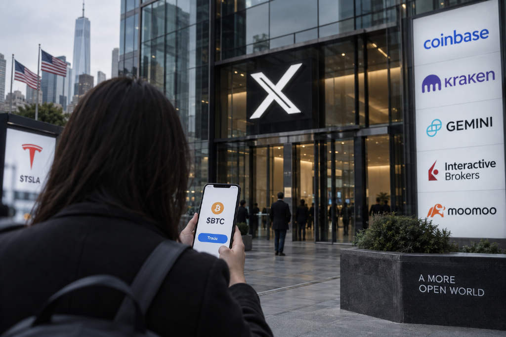 X adds a Trade button to cashtags, sending U.S. users to Coinbase, Kraken and Gemini