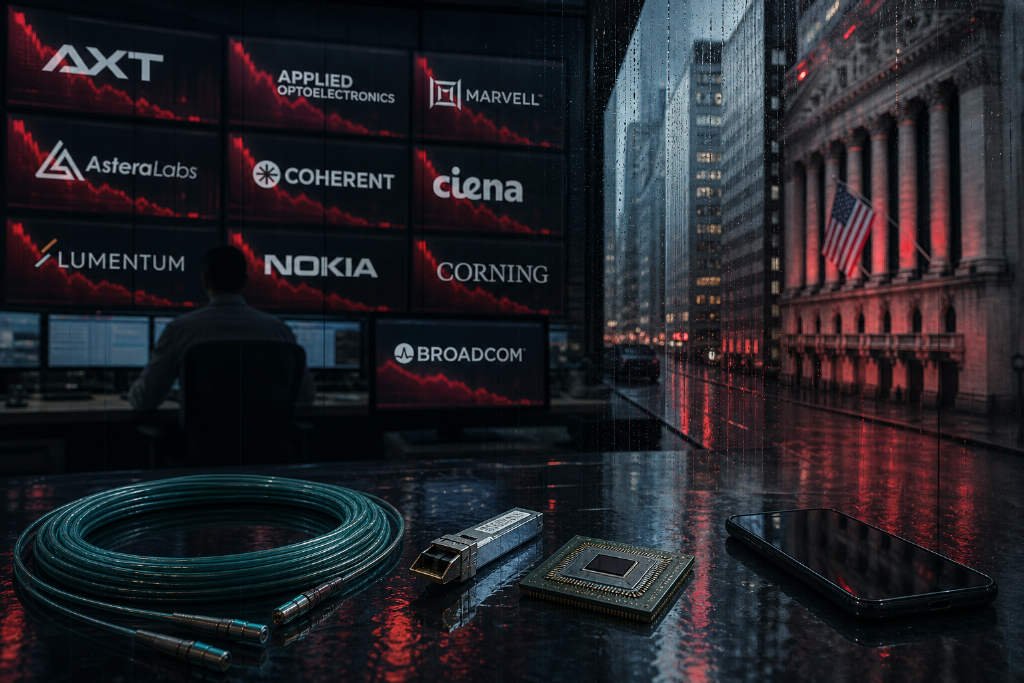 美股光通信概念股全线下跌,AXT跌超8%