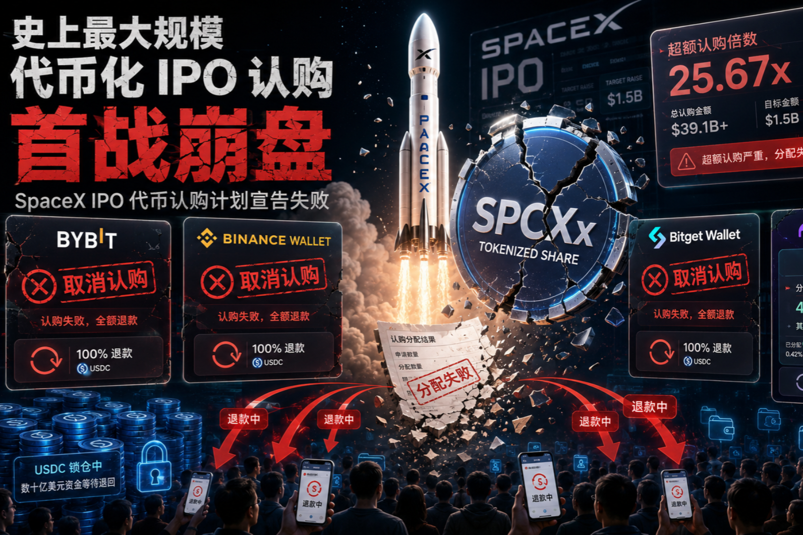 SpaceX 链上打新遇挫:万亿美元 IPO 中,多数用户只拿到约 4 股