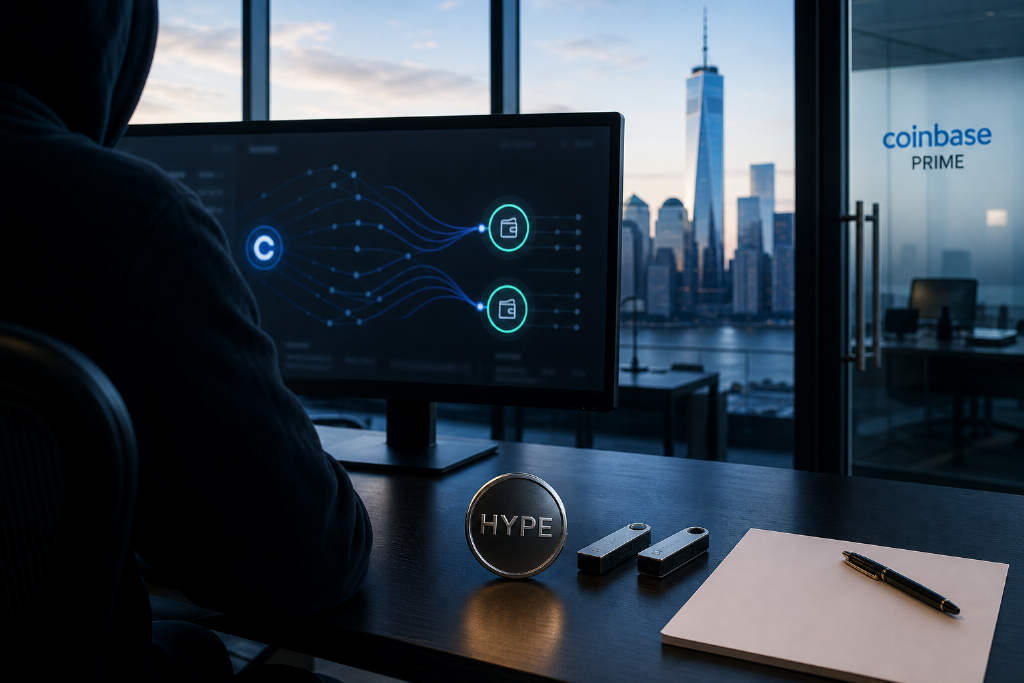 疑似同一巨鲸的两个钱包数分钟内从 Coinbase Prime 提取 8.363 万枚 HYPE