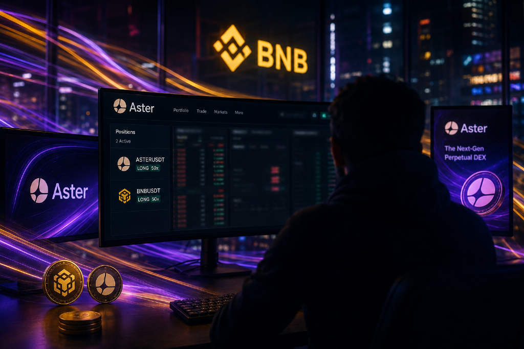 交易员50倍杠杆做多BNB和ASTER,最高回报近590%