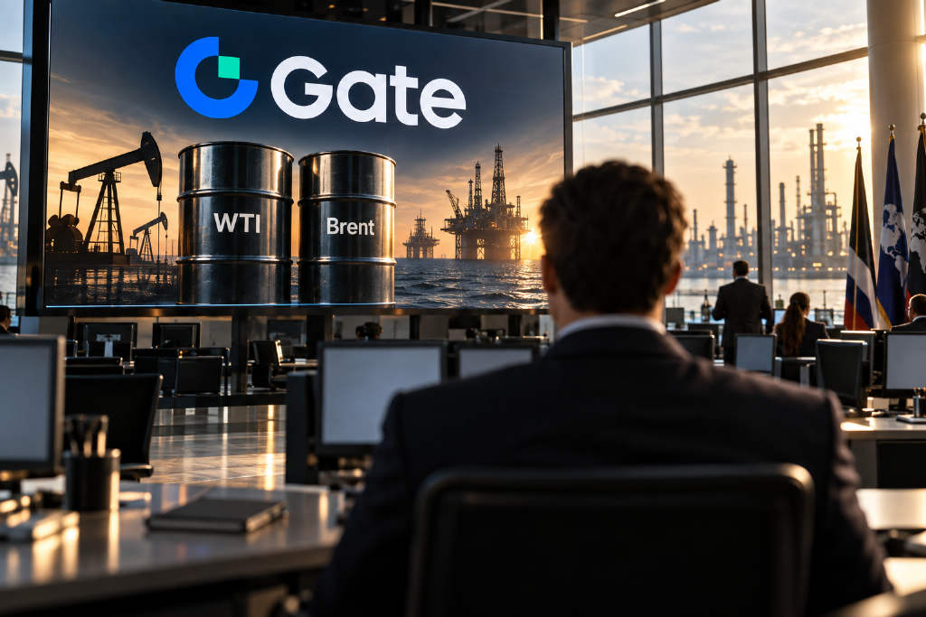 Gate 行情:WTI 与布伦特原油日内均涨超 2%
