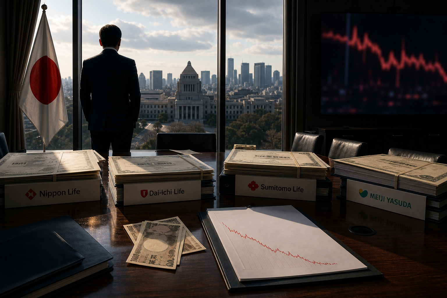Japan's Top Life Insurers Hit Record $96B Bond Paper Losses