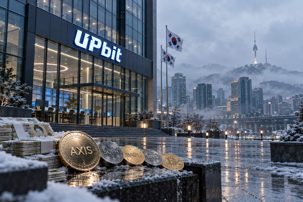 Upbit 24 小时交易量降至 14.7 亿美元,AXIS/KRW 居首