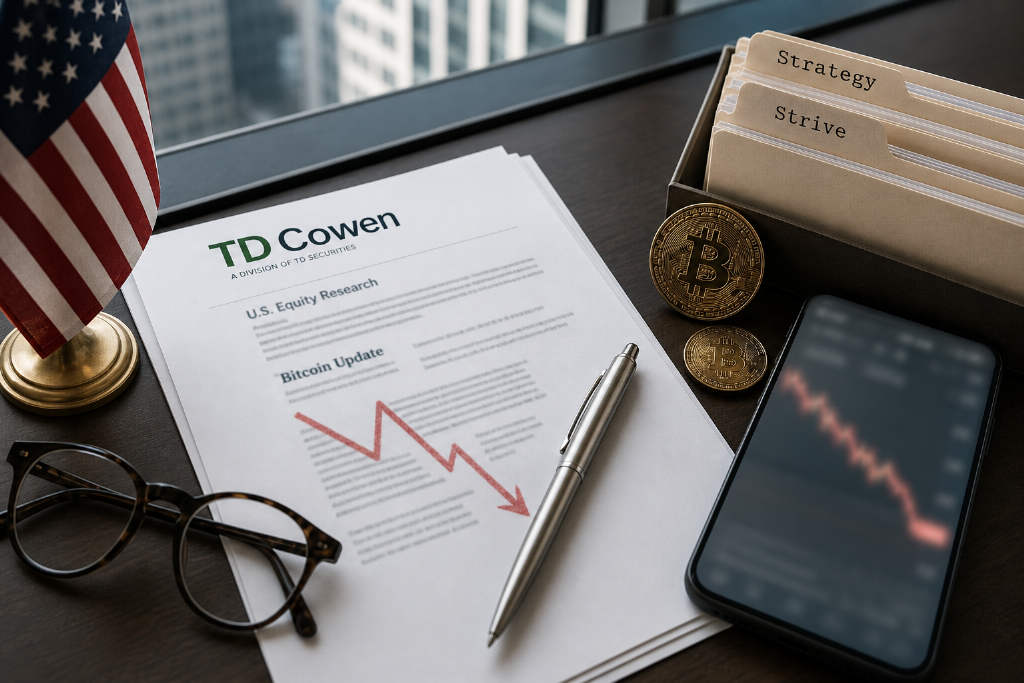 TD Cowen下调比特币2026年底目标价至9.75万美元,并下调Strategy目标价至260美元