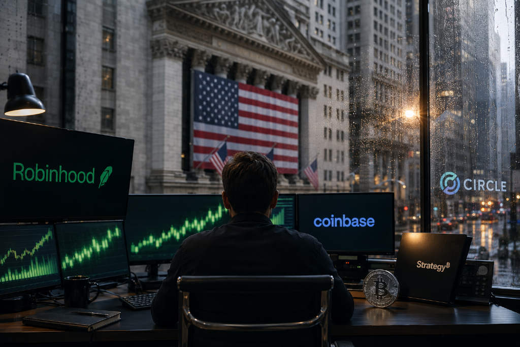 美股盘中加密概念股走强,Strategy与Robinhood涨超10%