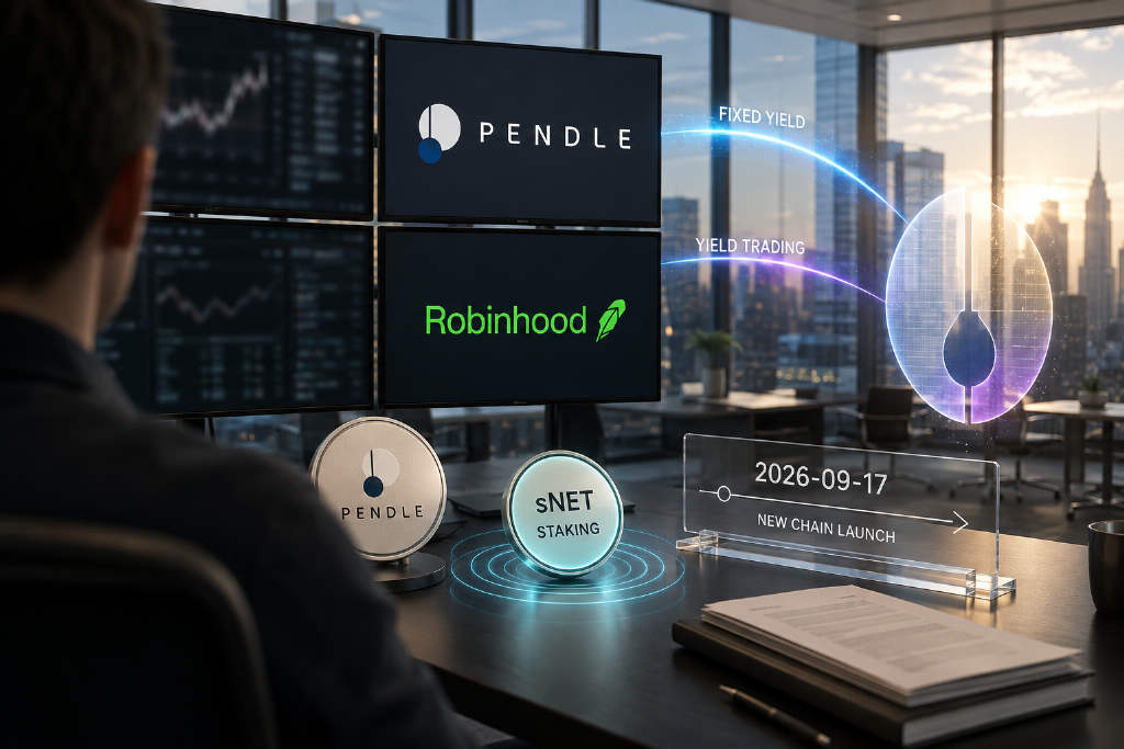 Pendle 登陆 Robinhood Chain,首发市场为 sNET 质押凭证