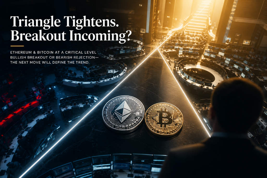 Ash Crypto:ETH/BTC 已到关键突破位,三角形收窄或迎大波动